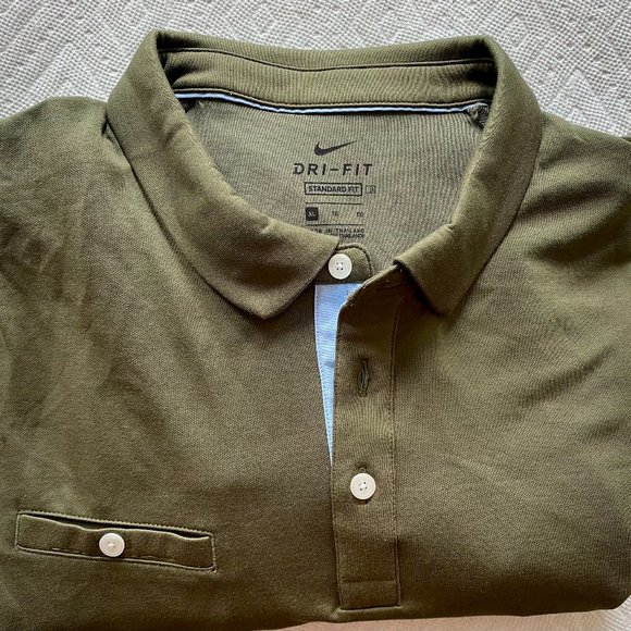 Nike Other - Nwt Rare$90 Nike Men's Dri-FIT Player LS Polo Shirt Olive Green XL CK5907 222